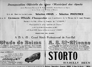 ORAN 5 MAI 1957 PLAQUETTE D INAUGURATION DU STADE MUNICIPAL  (11)